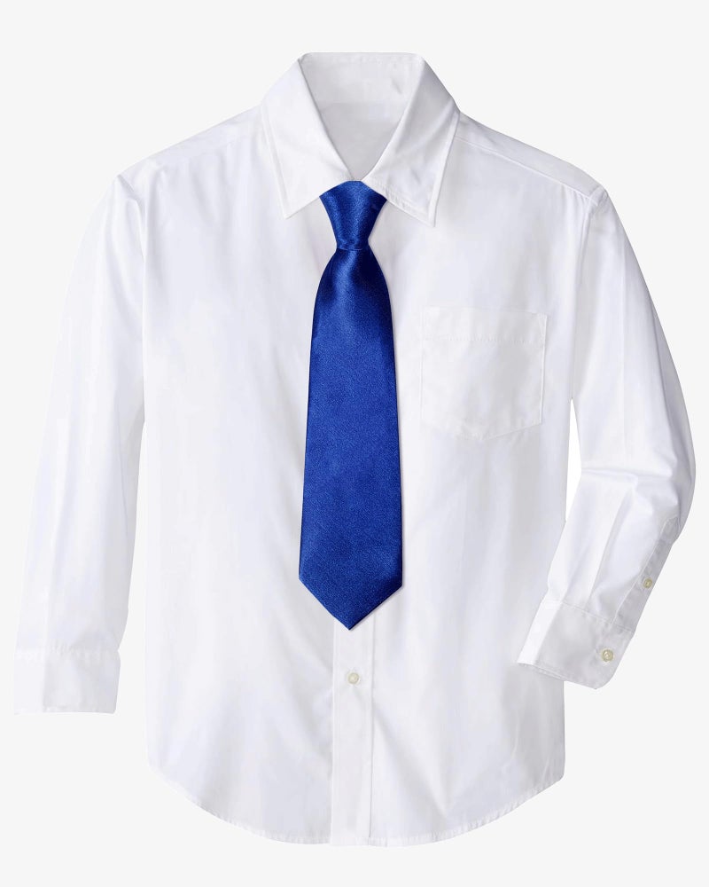 Kajeer Ties for Kids Boys Necktie Adjustable - Woven Little Boys Pre-tied for Kids Formal Wedding Graduation School Uniforms (Blue, M (age 5 years - 12) - Image 4